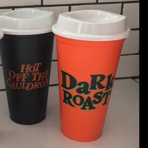 Starbucks 2 Halloween 16oz Hot Tumblers 2013 EUC Hot Off The Cauldron Dark Roast